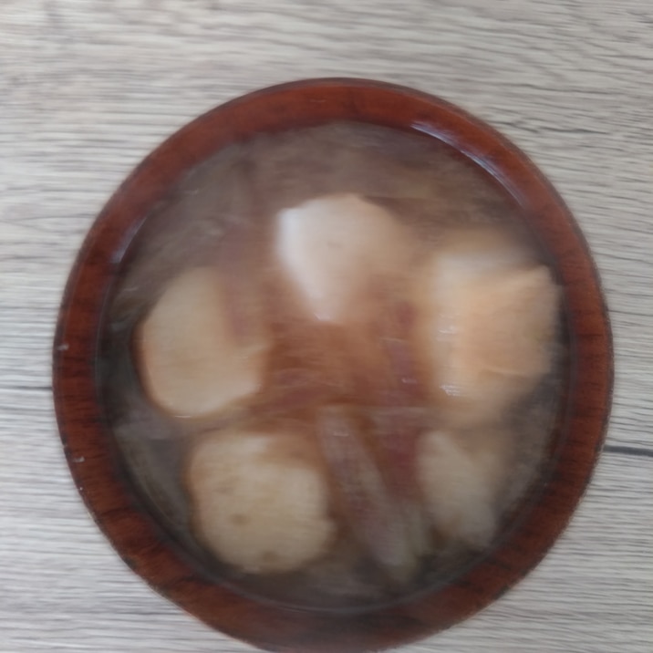 素朴!おふとみょうがの味噌汁